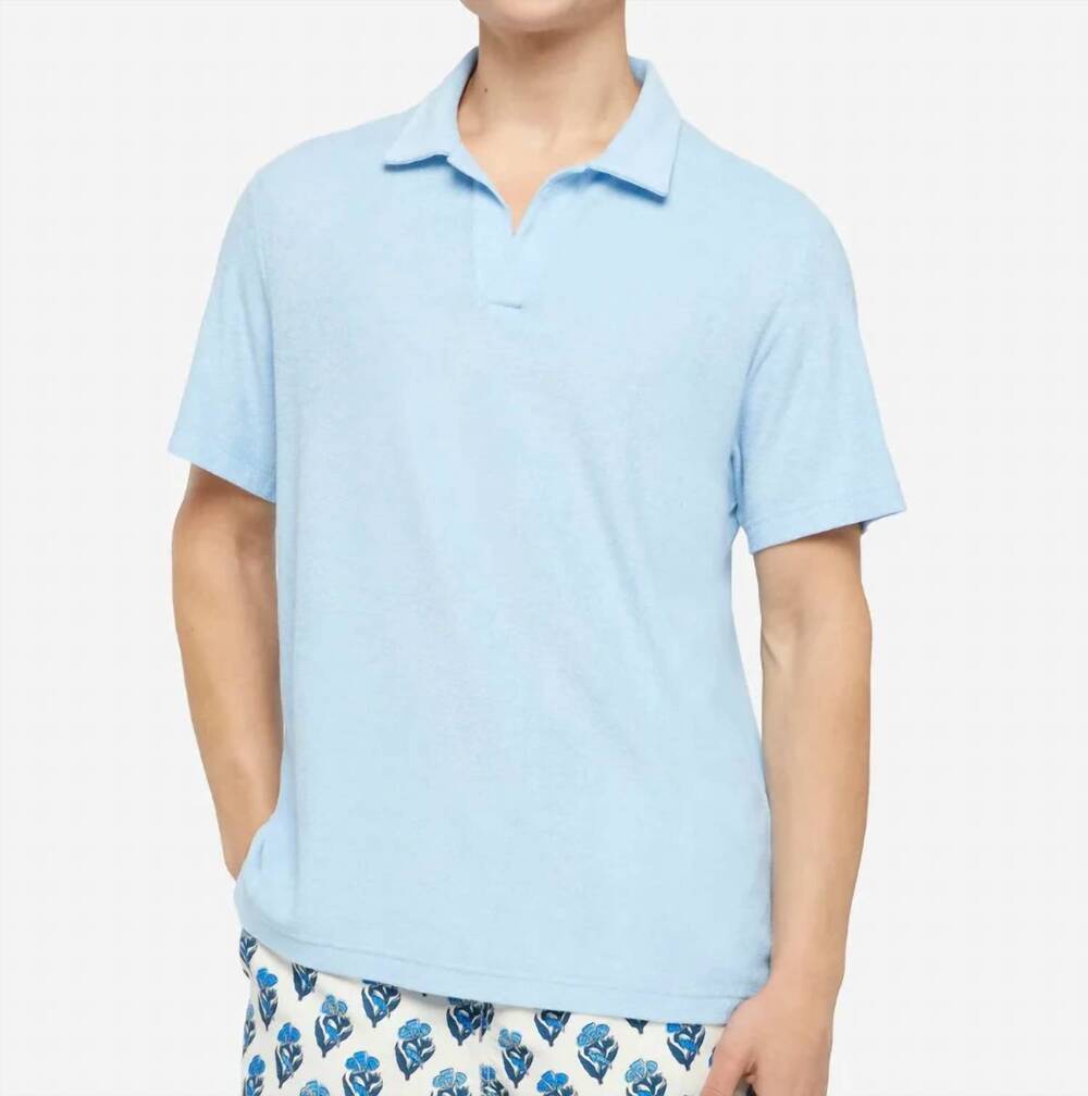 NEW MC2 SAINT BARTH men's jeremy terry polo in dusty blue